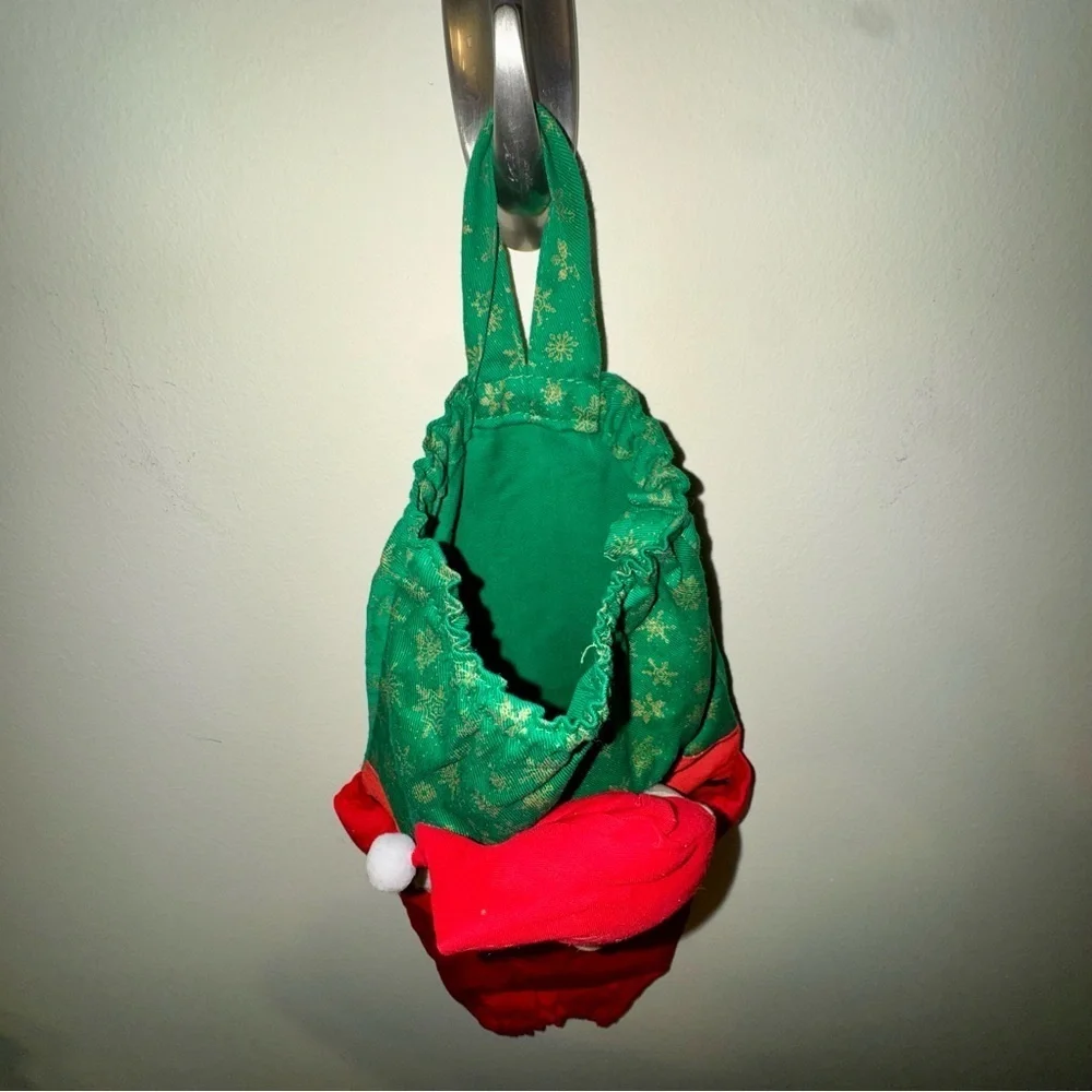 Vintage Festive Santa Claus Hanging Plastic Bag Holder Dispenser